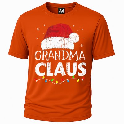 Festive Family Pajamas Grandma Claus Christmas Lights Cooling Performance Crew T-Shirt