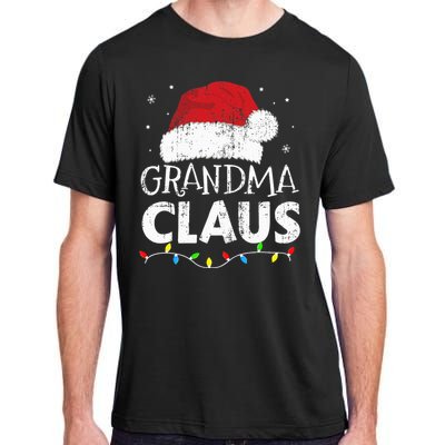 Festive Family Pajamas Grandma Claus Christmas Lights Adult ChromaSoft Performance T-Shirt