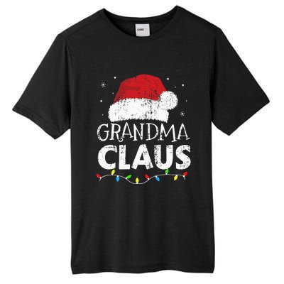 Festive Family Pajamas Grandma Claus Christmas Lights Tall Fusion ChromaSoft Performance T-Shirt