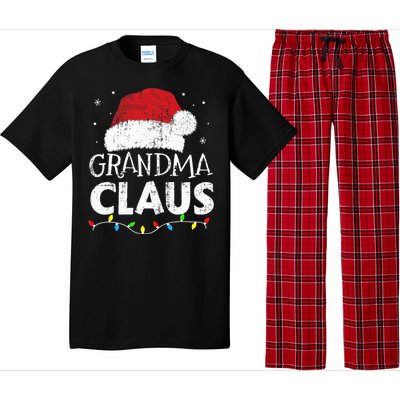 Festive Family Pajamas Grandma Claus Christmas Lights Pajama Set