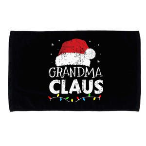 Festive Family Pajamas Grandma Claus Christmas Lights Microfiber Hand Towel