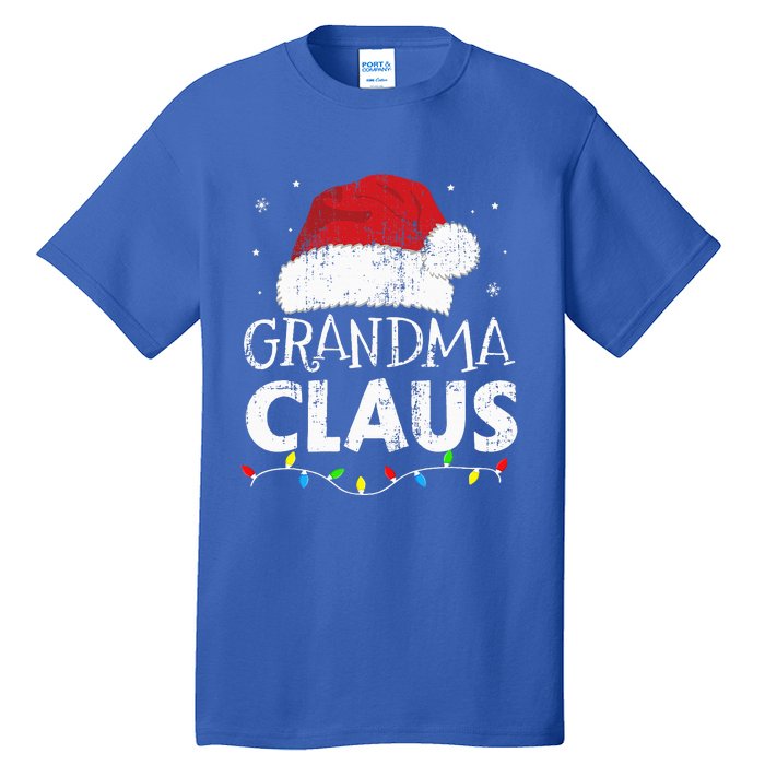 Festive Family Pajamas Grandma Claus Christmas Lights Tall T-Shirt