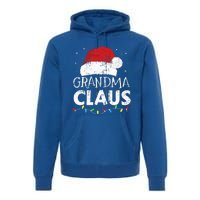 Festive Family Pajamas Grandma Claus Christmas Lights Premium Hoodie