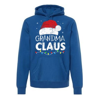 Festive Family Pajamas Grandma Claus Christmas Lights Premium Hoodie