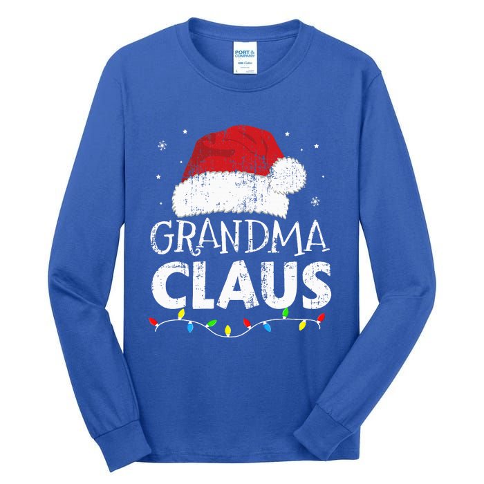 Festive Family Pajamas Grandma Claus Christmas Lights Tall Long Sleeve T-Shirt