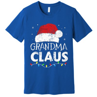 Festive Family Pajamas Grandma Claus Christmas Lights Premium T-Shirt