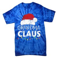 Festive Family Pajamas Grandma Claus Christmas Lights Tie-Dye T-Shirt