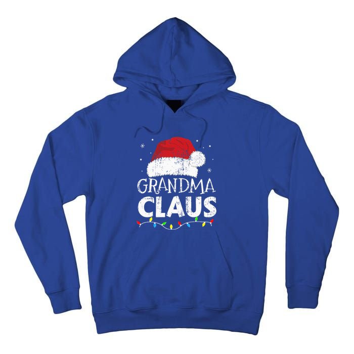 Festive Family Pajamas Grandma Claus Christmas Lights Tall Hoodie