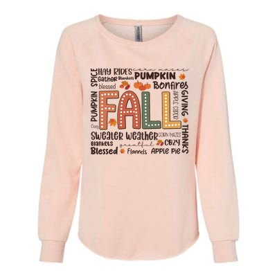 Fall Flannels Pumpkin Season Fall Vibes Autumn Thanksgiving Womens California Wash Sweatshirt