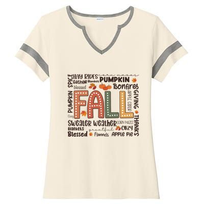 Fall Flannels Pumpkin Season Fall Vibes Autumn Thanksgiving Ladies Halftime Notch Neck Tee