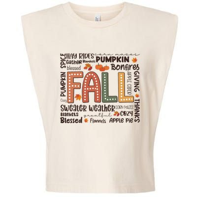 Fall Flannels Pumpkin Season Fall Vibes Autumn Thanksgiving Garment-Dyed Women's Muscle Tee