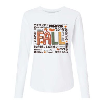 Fall Flannels Pumpkin Season Fall Vibes Autumn Thanksgiving Womens Cotton Relaxed Long Sleeve T-Shirt