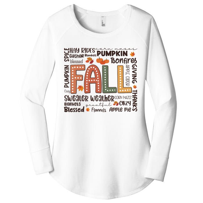 Fall Flannels Pumpkin Season Fall Vibes Autumn Thanksgiving Women's Perfect Tri Tunic Long Sleeve Shirt