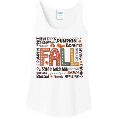 Fall Flannels Pumpkin Season Fall Vibes Autumn Thanksgiving Ladies Essential Tank