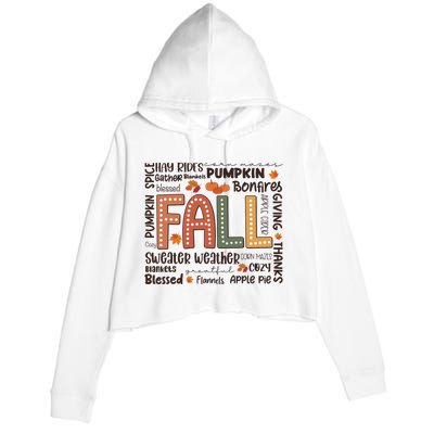 Fall Flannels Pumpkin Season Fall Vibes Autumn Thanksgiving Crop Fleece Hoodie