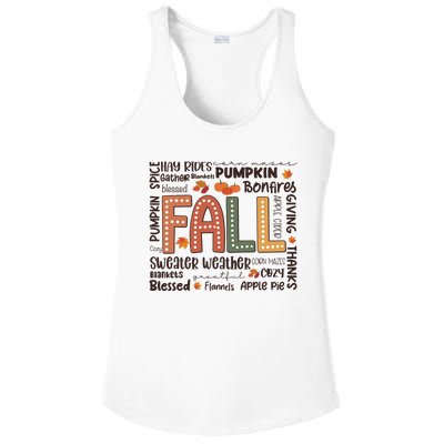 Fall Flannels Pumpkin Season Fall Vibes Autumn Thanksgiving Ladies PosiCharge Competitor Racerback Tank