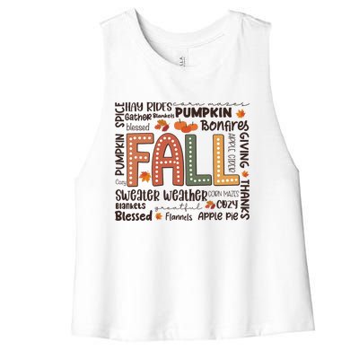 Fall Flannels Pumpkin Season Fall Vibes Autumn Thanksgiving Women's Racerback Cropped Tank