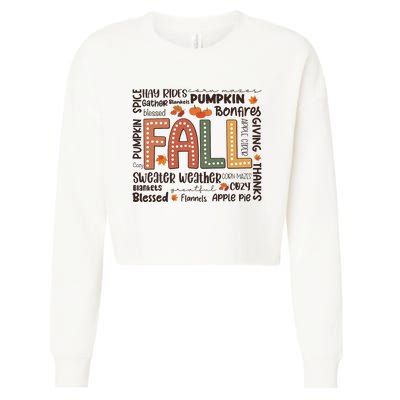 Fall Flannels Pumpkin Season Fall Vibes Autumn Thanksgiving Cropped Pullover Crew