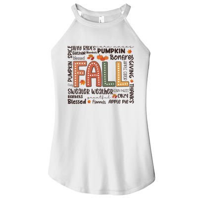 Fall Flannels Pumpkin Season Fall Vibes Autumn Thanksgiving Women's Perfect Tri Rocker Tank