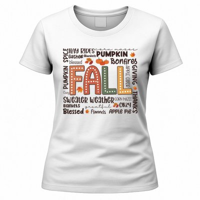 Fall Flannels Pumpkin Season Fall Vibes Autumn Thanksgiving Women's T-Shirt