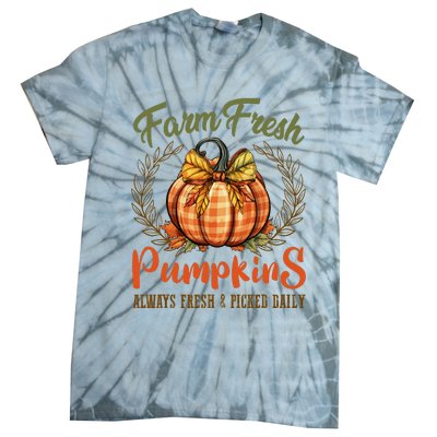 Farm Fresh Pumpkins Fun Autumn Halloween Thanksgiving Fall Tie-Dye T-Shirt