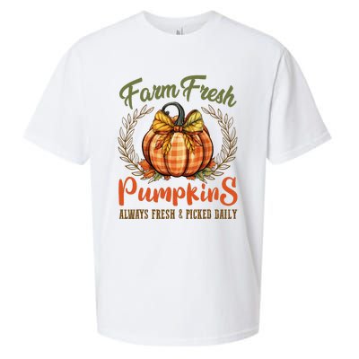 Farm Fresh Pumpkins Fun Autumn Halloween Thanksgiving Fall Sueded Cloud Jersey T-Shirt