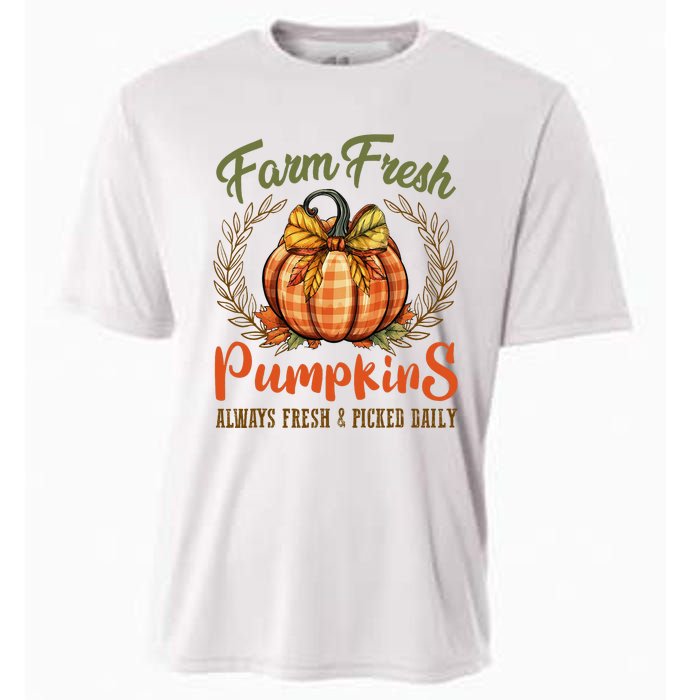 Farm Fresh Pumpkins Fun Autumn Halloween Thanksgiving Fall Cooling Performance Crew T-Shirt