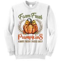 Farm Fresh Pumpkins Fun Autumn Halloween Thanksgiving Fall Sweatshirt