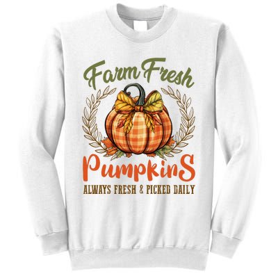 Farm Fresh Pumpkins Fun Autumn Halloween Thanksgiving Fall Sweatshirt