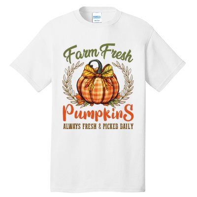 Farm Fresh Pumpkins Fun Autumn Halloween Thanksgiving Fall Tall T-Shirt