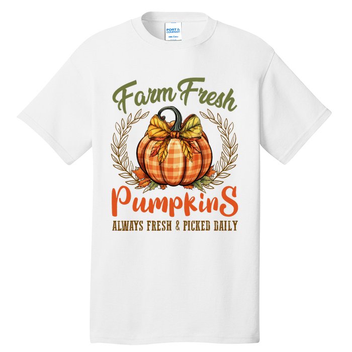 Farm Fresh Pumpkins Fun Autumn Halloween Thanksgiving Fall Tall T-Shirt