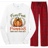 Farm Fresh Pumpkins Fun Autumn Halloween Thanksgiving Fall Long Sleeve Pajama Set