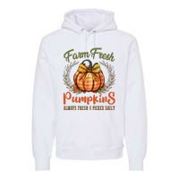 Farm Fresh Pumpkins Fun Autumn Halloween Thanksgiving Fall Premium Hoodie