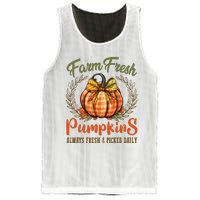 Farm Fresh Pumpkins Fun Autumn Halloween Thanksgiving Fall Mesh Reversible Basketball Jersey Tank