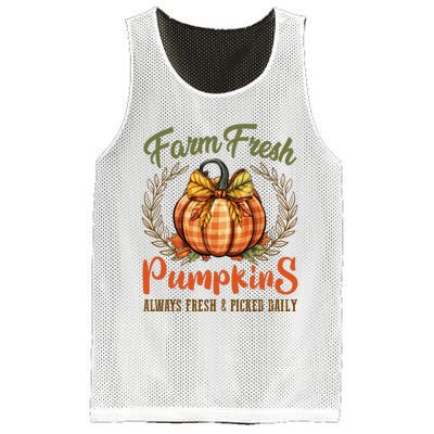 Farm Fresh Pumpkins Fun Autumn Halloween Thanksgiving Fall Mesh Reversible Basketball Jersey Tank