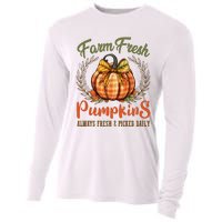 Farm Fresh Pumpkins Fun Autumn Halloween Thanksgiving Fall Cooling Performance Long Sleeve Crew