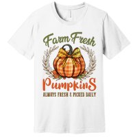 Farm Fresh Pumpkins Fun Autumn Halloween Thanksgiving Fall Premium T-Shirt