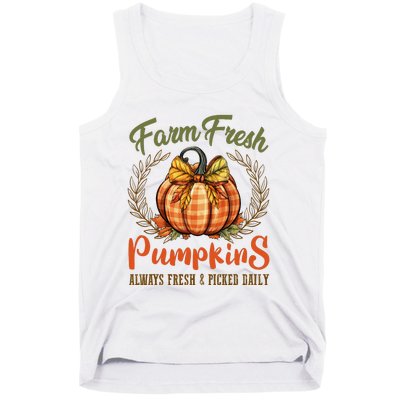 Farm Fresh Pumpkins Fun Autumn Halloween Thanksgiving Fall Tank Top