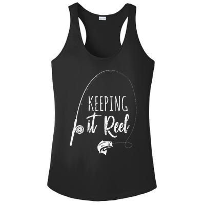 Funny Fishing Pole Keeping It Reel Joke Gift Ladies PosiCharge Competitor Racerback Tank