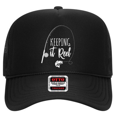 Funny Fishing Pole Keeping It Reel Joke Gift Trucker Hat