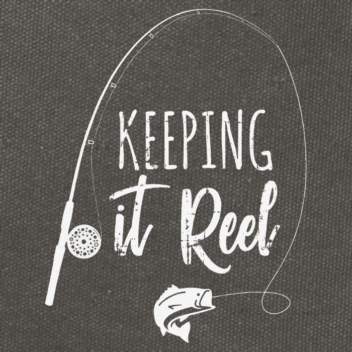 Funny Fishing Pole Keeping It Reel Joke Gift Cotton Canvas Backpack