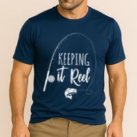 Funny Fishing Pole Keeping It Reel Joke Gift Cooling Performance Crew T-Shirt
