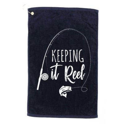 Funny Fishing Pole Keeping It Reel Joke Gift Golf Towel