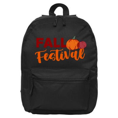 Fall Festival Pumpkin Halloween 16 in Basic Backpack