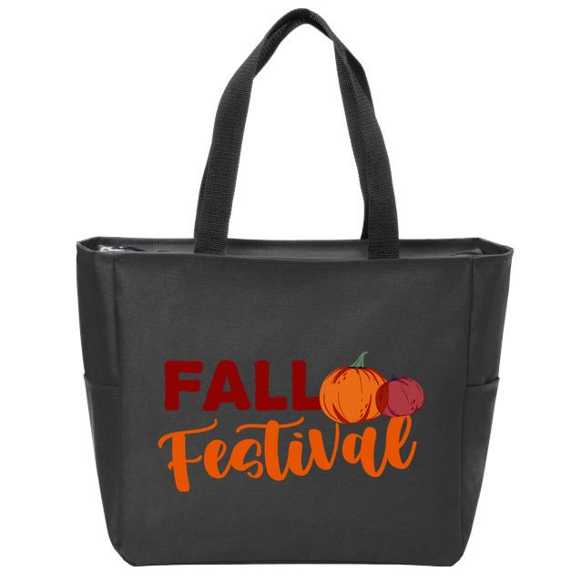 Fall Festival Pumpkin Halloween Zip Tote Bag
