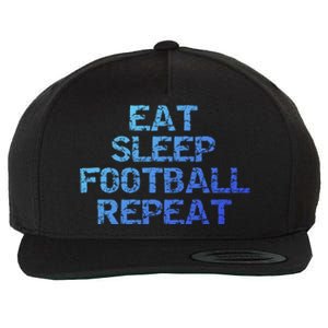 Funny Football Player Gift Eat Sleep Football Repeat Gift Wool Snapback Cap