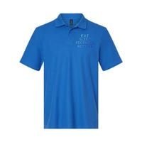 Funny Football Player Gift Eat Sleep Football Repeat Gift Softstyle Adult Sport Polo