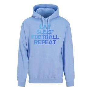 Funny Football Player Gift Eat Sleep Football Repeat Gift Unisex Surf Hoodie