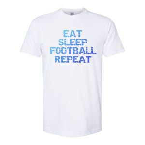 Funny Football Player Gift Eat Sleep Football Repeat Gift Softstyle CVC T-Shirt