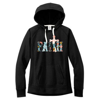 Floral Flower Print Faith Women's Fleece Hoodie